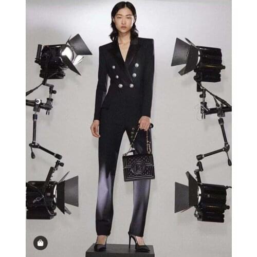 Top Quality V-Neck Bottom Black Long Sleeve Sexy Women Jumpsuit Sexy Party Night Club Jumpsuit