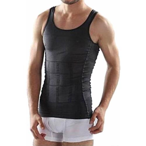2018 Men Corset Body Slimming Tummy Shaper Vest Belly Waist Girdle Shirt Black/White Shapewear Underwear Weight Loss Product