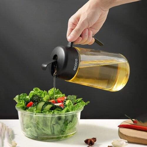 ECOCO 600/1000ml Oil Bottle Sauce Bottle Glass Storage Bottles for Oil and Vinegar Creative Oil Dispenser for Kitchen Accessory