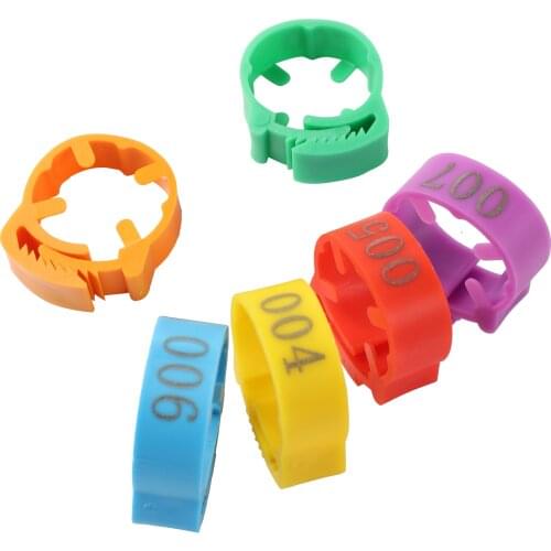 Chicken Foot Ring Adjustable Size Poultry Leg Digital Label Buckle Ring 2~2.4cm Plastic Chick Duck Goose Foot Ring 100 Pcs