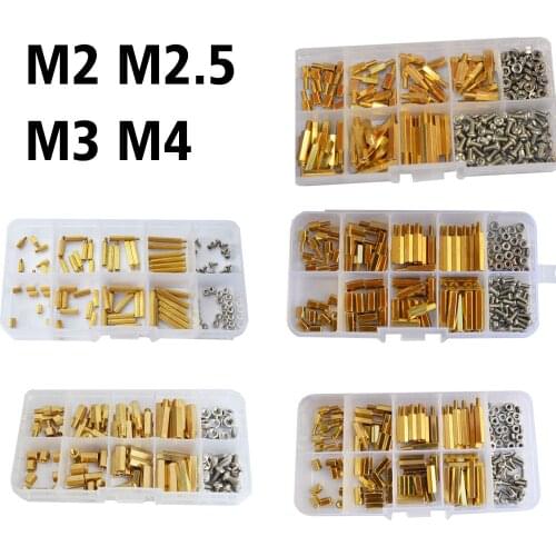 Brass Hex Standoff Female To Female Hexagonal PCB Motherboard Stud Spacer Hollow Pillars Bolt Screw Nut Assortment Kit M2.5 M3M4