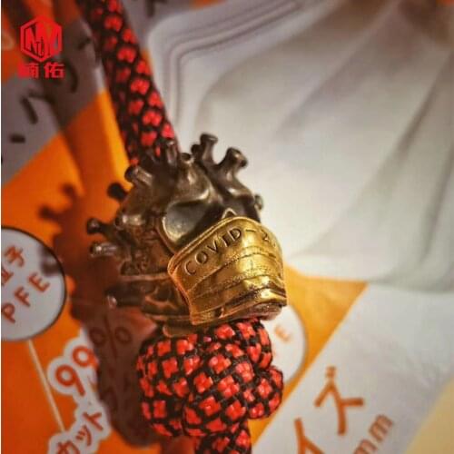 1pcs Brass Knife Beads Outdoor EDC Tools Copper Paracord Bracelet Accessories DIY Paracord Bead