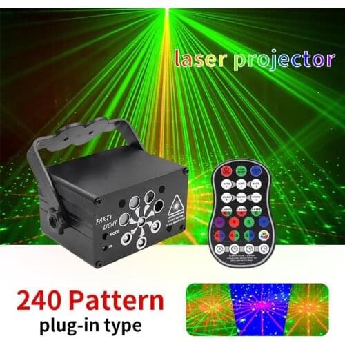 240 patterns Mini USB Charge DJ Disco Light Strobe Party Stage Lighting Effect Voice Control Laser Projector Lamp for Dance Floo