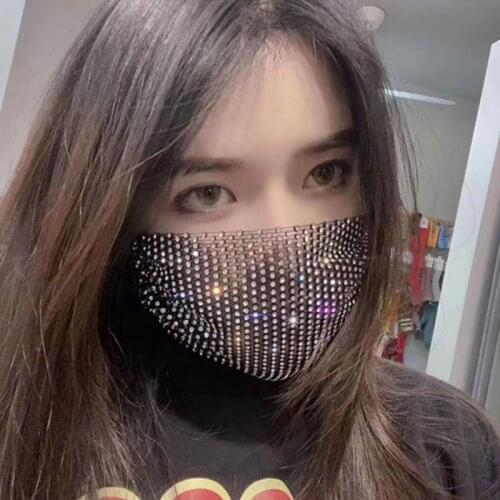 Luxury Jewelry Rhinestone Masks New Fashion Diamond Glitter Crytal Jewelry Facemask Sexy Dancer Party Mask Decoration