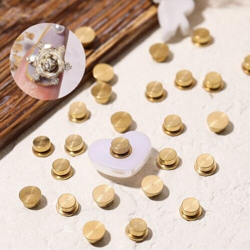 30Pcs/pack Metal Rotatable Bearing Shaft For Rotating 3D Nail Art Decorations DIY Crystal Jewelry Spin Accessory Tools
