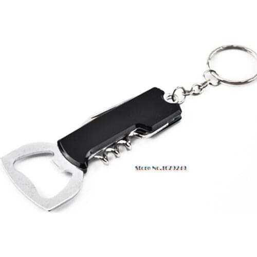 Multi-function Stainless steel Beer bottle opener, wine opener with knife 200pcs/lot
