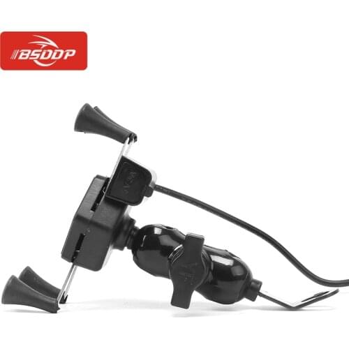 For YAMAHA XJR1300 XJR400 FZ400 XJR1200 XT660X XTZ660 XTZ750 MT-09 Motorcycle X-type mobile phone holder with USB charger socket