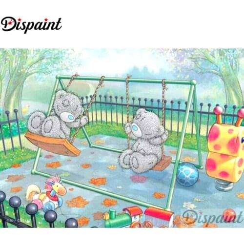 Dispaint Full Square/Round Drill 5D DIY Diamond Painting "Cartoon bear scenery"3D Embroidery Cross Stitch Home Decor Gift A12576