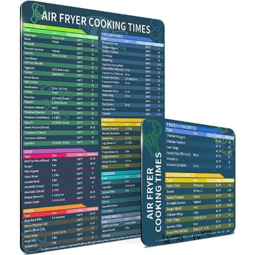 K1AD Air Fryer Cooking Time Chart Magnetic Cheat Sheet Set Magnetic Cooker Stickers