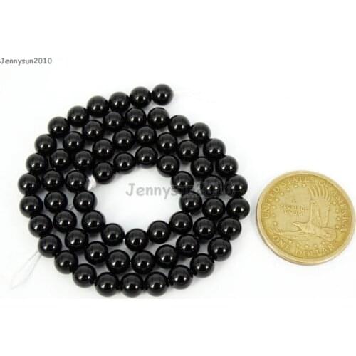 Grade AAA Natural Black Onyx Gems Stones 5mm Round Ball Spacer Beads 15.5'' Strand for Jewelry Making Crafts 5 Strands/Pack