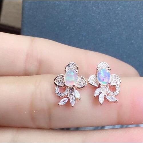 Opal Natural And Real Opal Earring 925 sterling silver Fine jewelry OpalEarring