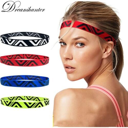Anti-slip Sweat Sweatband Headband Hairband Elastic Turban Sports Run Tennis Headpiece Stretch Head Band Headwear For Women Men
