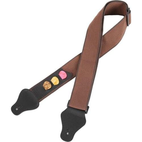 Adjustable Guitar Strap Pure Cotton+PU for Acoustic Electric Bass Guitar Musical Accessories with Picks Guitar Ukulele Straps