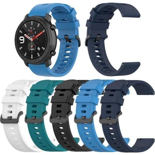 Newst 22mm Silicone Watchband Wrist Strap Belt Adjustable watch wristband for Amazfit GTR 47mm/Pace/Stratos Multi-color optional