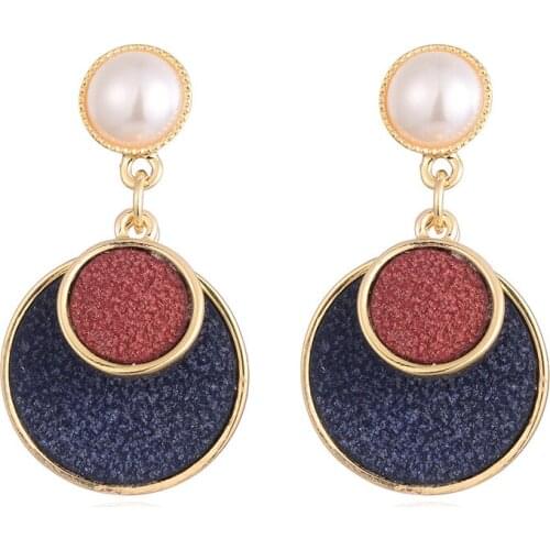 Imitation pearls Drop Statement Earring For Women 3 Colros Round Dangle Earrings Party Weddings Fashion Jewelry pendientes mujer