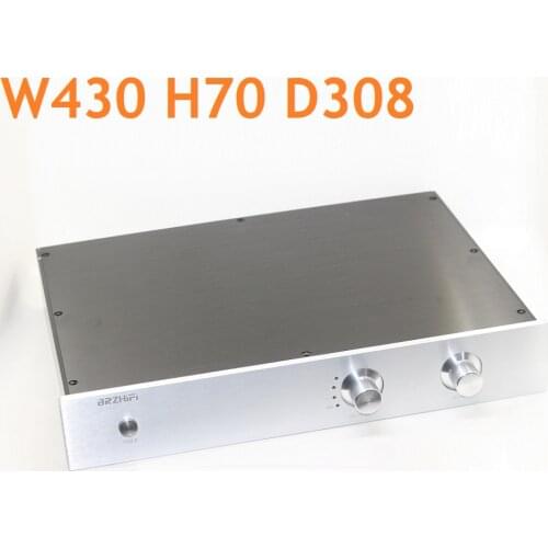 Tube Power Amplifier Housing DIY Aluminum Two Knobs Chassis DAC Decoder Decoding Enclosure HiFi Post Stage Cabinet W430 H70 D308
