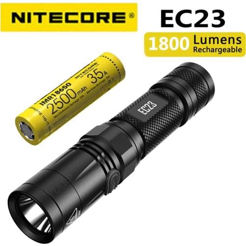 100% original NITECORE EC23 1800 lumens CREE XHP35 HD E2 LED High Performance Flashlight with Battery (IMR18650 2500mAh 35A)
