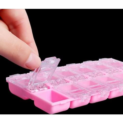 12 Grids Clear Empty Nail Art Tips Beads Decor Jewelry Storage Box Holder Case Nail Art Equipment