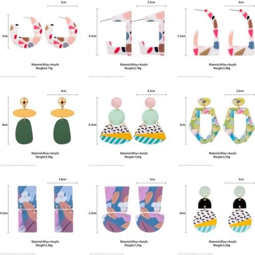 Woman Earrings Irregular Acrylic Earrings For Woman Vintage Resin Earrings 2021 Trend Fashion Brincos Wedding Bohemian Jewelry