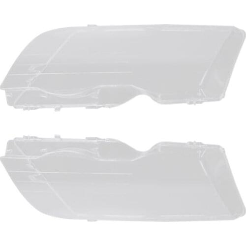 2pcs Car Headlight Glass Cover 4 Door Automobile Left Right Headlamp For BMW