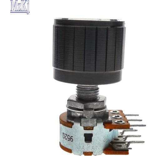 3PCS New Original Japan ALPS RK16 + Black Aluminum Knob Rotary Potentiometer 50K 50KAX2 100K 100KAX2 For Audio HiFi WH148
