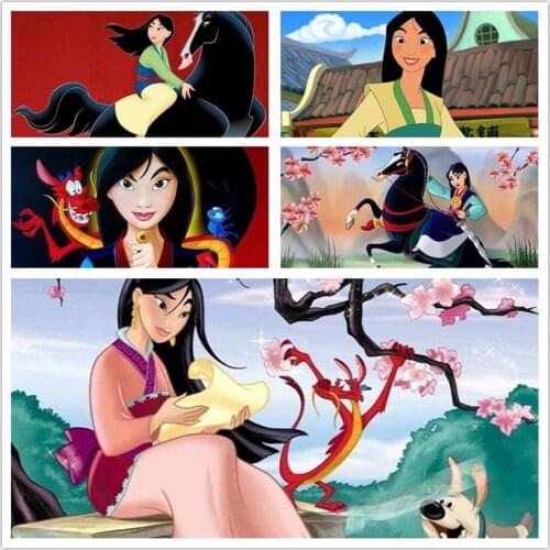 5d Disney Diamond Embroidery Full Hua Mulan Pictures Full Square Diamond Painting Mosaic Cross Stitch Kits Home Decor Painting