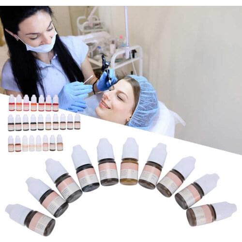 Tattoo Ink Semi-Permanent Microblading Pigment Set 8ml/ bottle Tattoo Ink Plant Extract Makeup Tattoo Supply