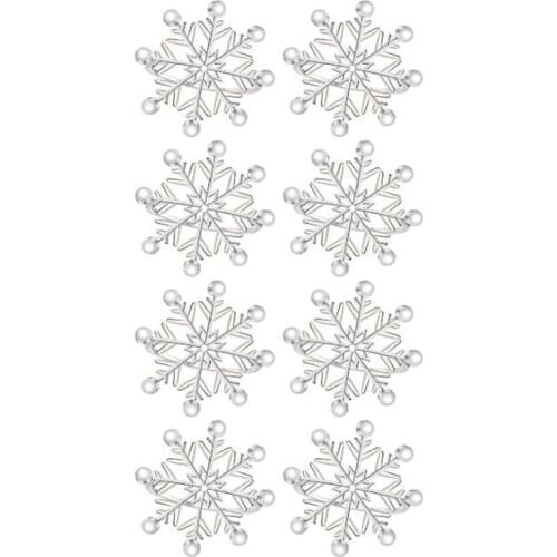 8 Pcs Christmas Snowflake Napkin Rings,Napkin Holders Table Serviette Buckles Decoration for Dinning,Wedding,Family,Etc
