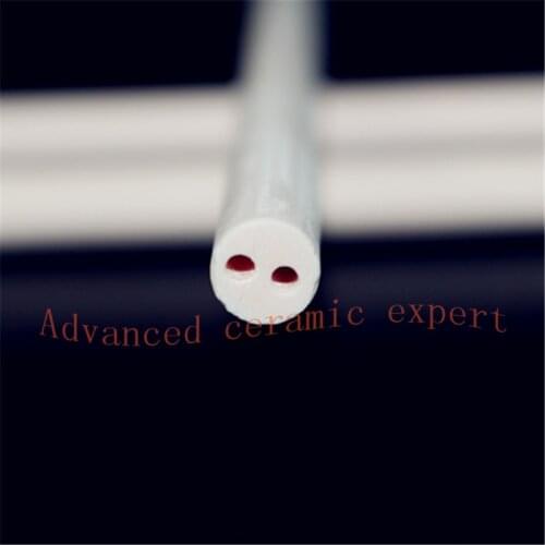99.5%Al2O3 High Thermal Corundum Tube 6.5*2.0*10mm/Round Double-Bore Alumina Tube/Insulating Ceramics For Thermocouple Sensors
