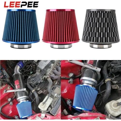 LEEPEE 76MM Car Air Filters 3 Inch High Flow Induction Kit Cold Air Intake Filter Universal Sport Power Mesh Cone