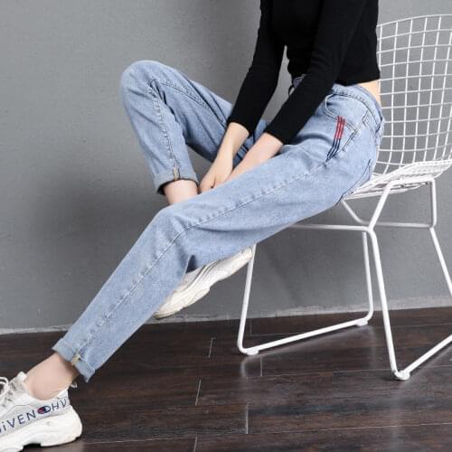 Harem Pants Stretch High Waist Jeans Womens Loose Black Pants Plus Size Womens Harem Pants Elastic Waist Daddy Pants Mom Jeans