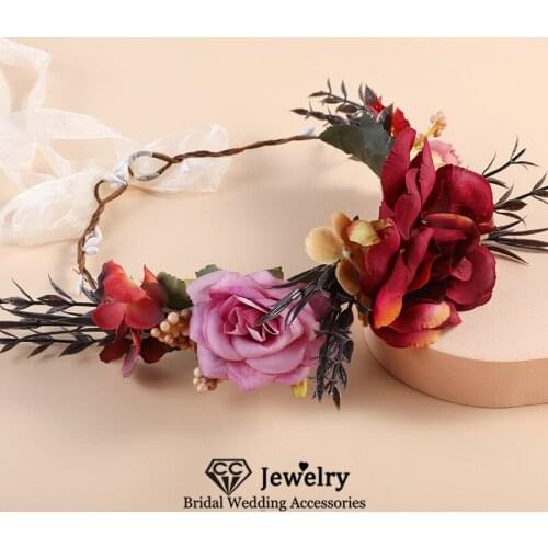 CC Vintage Flower Hairbands Women Hair Accessories Wedding Crowns Engagement Jewelry Bridal Hairwear Corolla Wreath DIY 58470