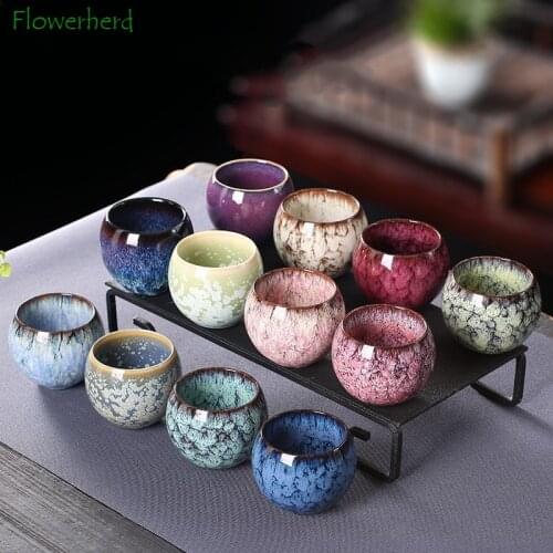 Tea Cup Kiln Change Tai Chi Dragon Egg Ceramic Porcelain Teaware Anti-scalding Master Cup Tea Set Wine Single Kung Fu Tea Cup