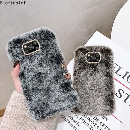 Xiaomi Poco X3 NFC Case Soft Fluffy Plush Phone Case For Xiaomi Poco X3 NFC Fashion Silicone Shockproof Protection Cover 6.67"