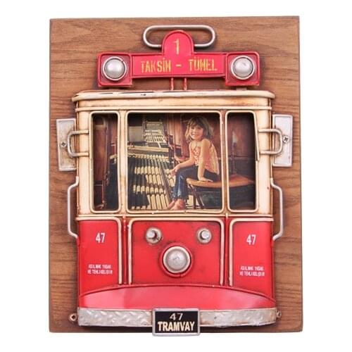Decorative Metal Frame Taksim Tram Themed- Vintage Style, Gift, Trinket, photo Frame Durable and Stylish - Quality Material