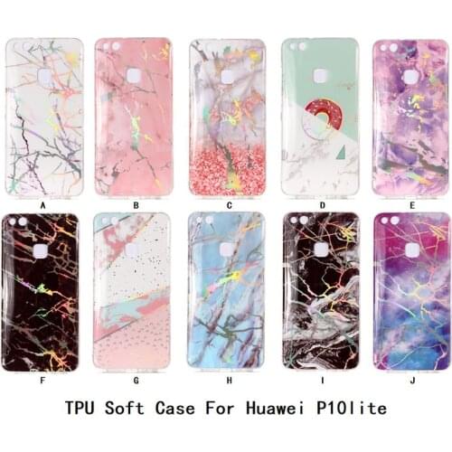 For HuaweiP10 LITE Laser print Marble painted TPU cover capa,For P10LITE anti-break silica soft back case fundas