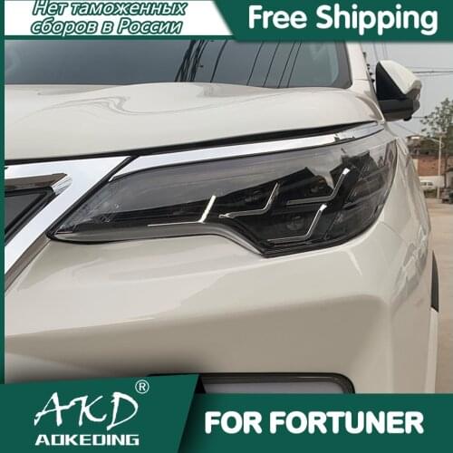 For Car Toyota Fortuner head Lamp 2016-2021 Led Fog Lights DRL Day Running Light Tuning Car Accessories Fortuner head Lights