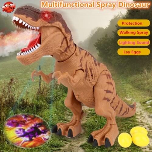Walking Electric Dinosaur Robot Toy 47CM Water Spray Profection Walk Lay Egg Make Sound Effect With Light Walking Dinosaur Toy