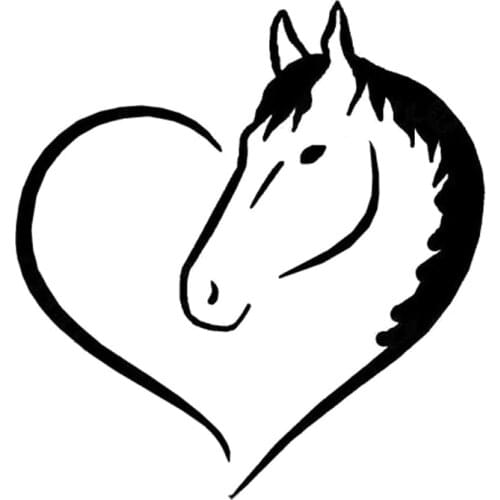 Creativity Horse Head Heart-shaped Pattern Sticker Decoration Pvc Interesting Accessories Creative Sunscreen Waterproof Decal