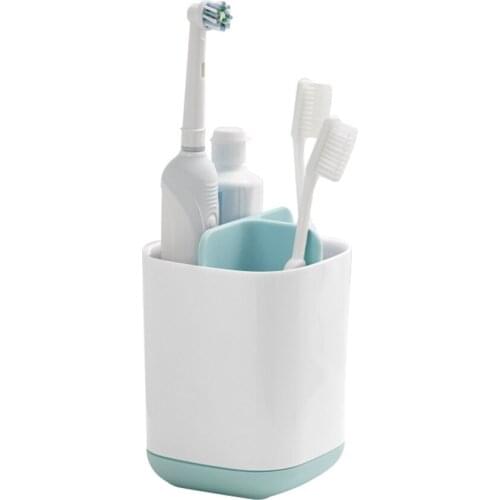 Toothbrush Organizer Bathroom Wall Mounted Toothbrush Holder PP Plastic Shelf Teeth Floss Rack, Pink, Small