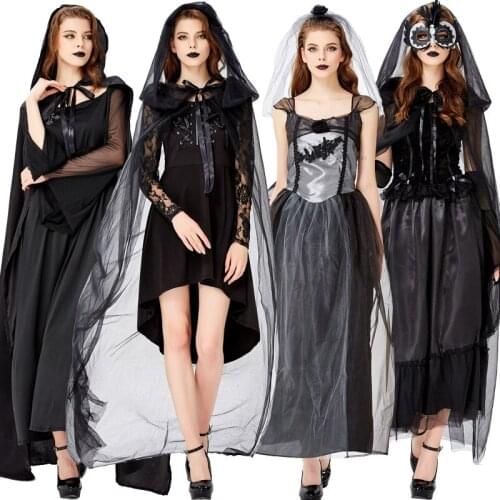 New Witch Ghost Bride Vampire Cosplay Suit Halloween Costumes for Women Anime Girl Party Dress Disfraz Mujer Voodoo Evil Costume