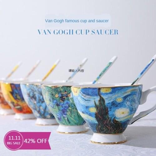 The New Van Gogh Art Painting Coffee Mugs The Starry Night Sunflowers The Sower Irises Saint-Remy Coffee Tea Cups