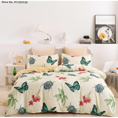 Insect Butterfly 2/3 Piece Bedding Sets Plant Flower 3D Printed Quilt Cover Single Double Queen King Size Bed Cover Girls Gift