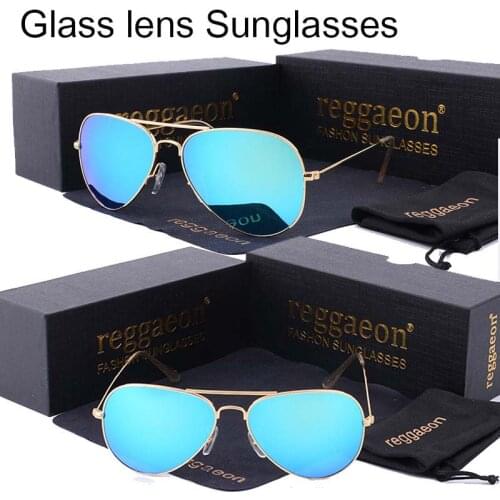 Luxury glass lens sunglasses Men women 2020 high quality uv400 Pilot sun glasses rayeds 58mm 3025 blue