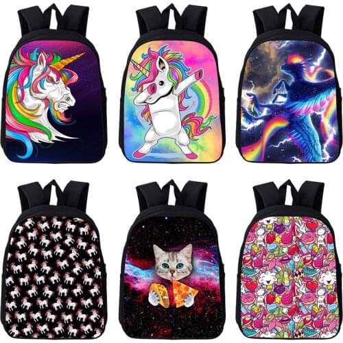 New 3D Print Dabbing Unicorn Backpack Students Boys Girls School Bags Women Travel Mochila Teens Back To College Daily Rucksack