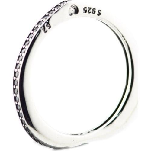 Sparkling Arcs of Love Ring Clear CZ 925 Sterling Silver Jewelry Rings For Woman DIY Jewelry Making engagement ring