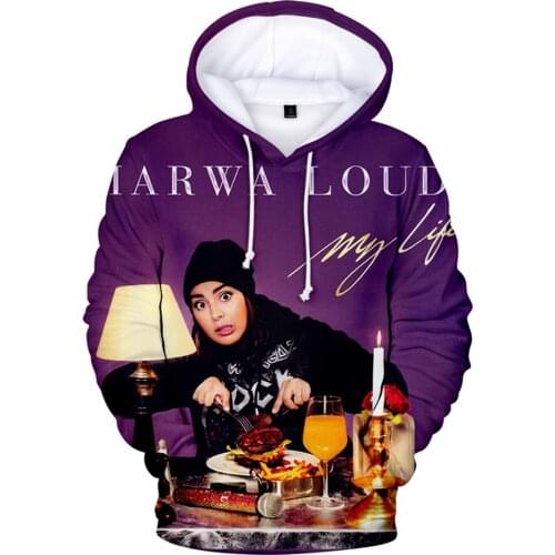 Printed Marwa Loud French pop singer Hoodie Men women Sweatshirts Unisex Harajuku Tracksuit Autumn Winter Boy girl Kids Clothes