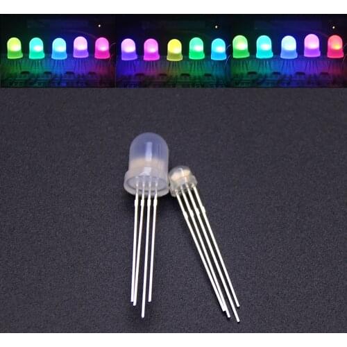 WS2811 5mm F5 8mm F8 DC5V Diffused Round hat RGB LED pixels 2811 Arduino led chips RGB full color addressable LEDs 5-1000pcs