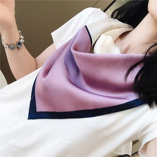 Yishine 2021 70x70cm Assorted Colors Print Square Scarf Women Bandana Hairband Lady Head Wraps Female Shawl Neckerchief