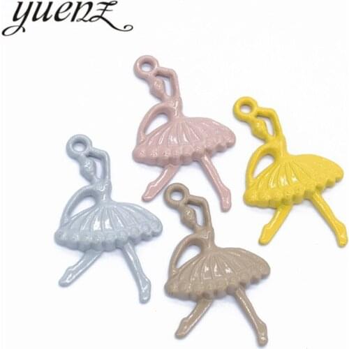 YuenZ 20pcs Candy Colors Ballet girl Mixed Style Charm Alloy Paint Pendant for Jewelry Making DIY fit Necklace Accessorie W57